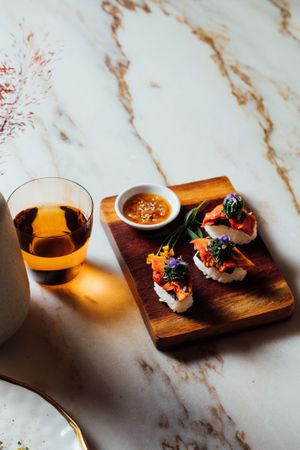 papaya nigiri at Aliado Bar & Aperitivo in San Juan