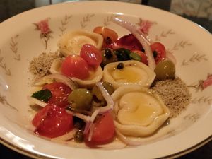 'Ricotta' filled pasta in a fresh zesty olive oil dressing at Aliado Bar & Aperitivo in San Juan