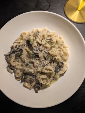 Pasta al funghi at Aliado Bar & Aperitivo in San Juan