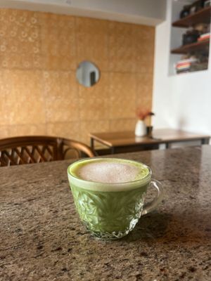 matcha latte! ceremonial grade :) at Aliado Bar & Aperitivo in San Juan