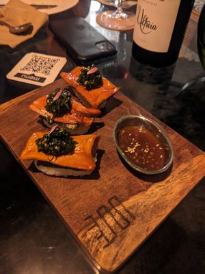 Papaya nigiri at Aliado Bar & Aperitivo in San Juan