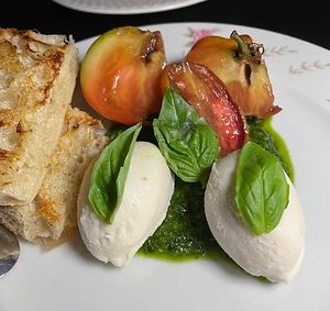 caprese salad (the cheese was phenomenal0 at Aliado Bar & Aperitivo in San Juan