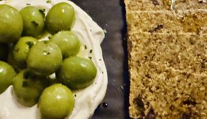 Incredibly smooth cashew cream and tasty flat breadd  at Aliado Bar & Aperitivo in San Juan