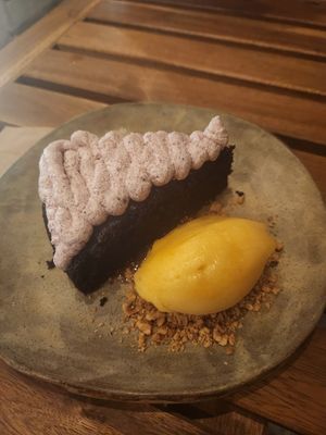 Chocolate cake at Aliado Bar & Aperitivo in San Juan