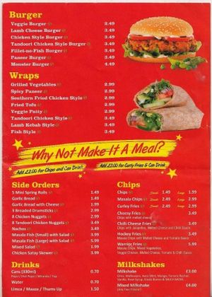 Supersinghs menu page 3 at Super Singh's in South West London