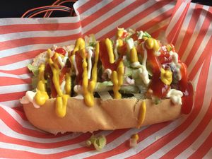 Vegan hot dog. at Super Singh's in South West London