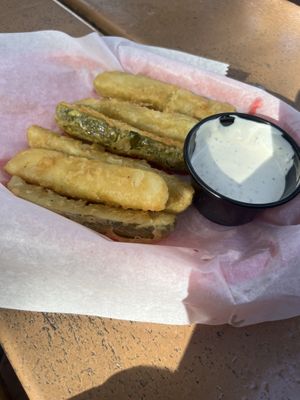 Fried pickles 🤌  at Casey Moores in Tempe