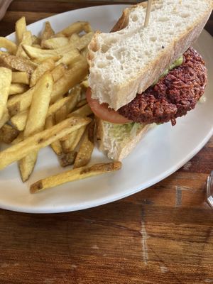 Vegan bietenburger  at Studio K in Amsterdam