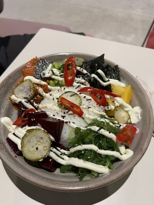 Vegan poke bowl  at PXB Cafe in Dubai