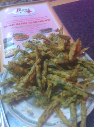 vegan crispy bhindi  at Bombay Spice in North West London