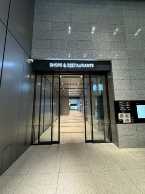 Gate to restaurants and shops inside south tower.  at Falafel Brothers - Otemachi in Tokyo