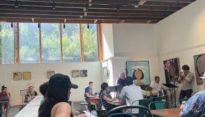 Ray Larsen & other jazz players on a Friday  at Oxbow in Seattle