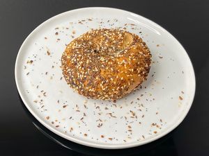 everything bagel (plated at home) at Oxbow in Seattle