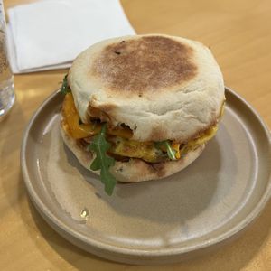 vegan breakfast sandwich  at Communal in San Diego