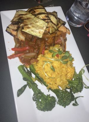 Eggplant Jambalaya; so flavorful, probably my favorite thing I tried!    at The Studio in Hilton Head Island