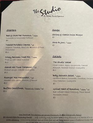 V is vegan   at The Studio in Hilton Head Island