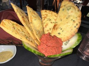 Beet hummus!  at The Studio in Hilton Head Island