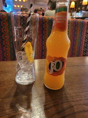 J2O Orange and Passionfruit at Tân Woodfired Pizza in Caernarfon