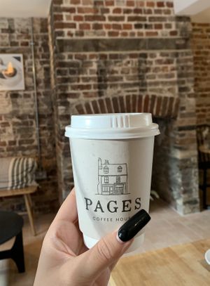 Oat pumpkin spice latte   at Pages in Cambridge