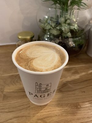 Dirty oat chai latte  at Pages in Cambridge