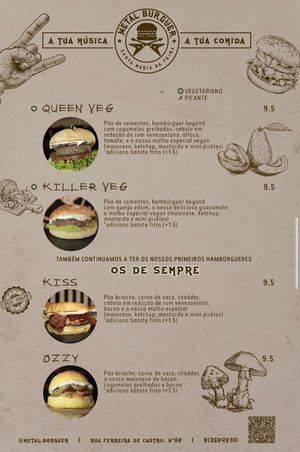 Menu   at Metal Burguer in Santa Maria Da Feira