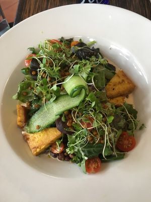 Tofu, lentils and greens salad. Really yummy! at Creppes & Waffles - Cedritos in Bogota