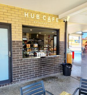 Cafe Window . at Hub Cafe in Woolgoolga