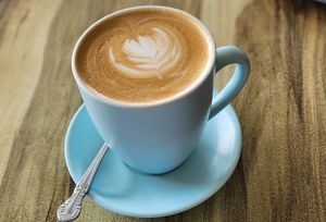 Soy flat white coffee ☕️ at Hub Cafe in Woolgoolga