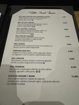 Menu and prices  at Dragonfly Bar & Grill in Tamarindo