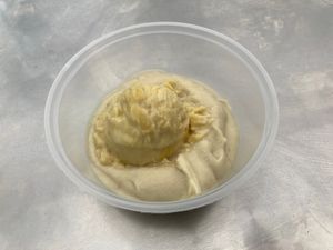 Fresh durian on durian cream at Tiong Bahru Durian - Lau Pa Sat in Central Singapore