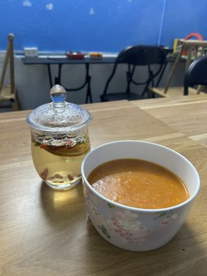 Fruits tea and pumpkin soup  at Tiệm trà Lê La - Le La Vegan in Cao Bang