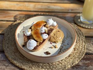 Vegan French toast   at Tsas by Dolkhar in Leh