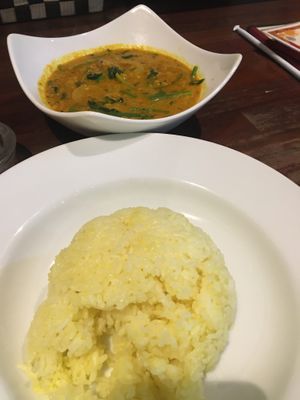 Dhal curry and rice  at Sri Lanka Kagoshima in Kagoshima