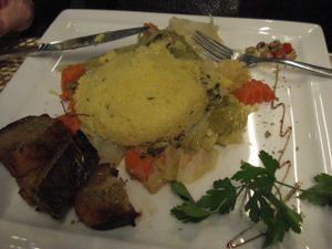 Couscous with sweet potatoes, some beans and grilled vegetables. at Espaco Funchal in Funchal