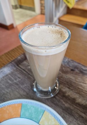 Latte with oat milk at Walsh's Bakery in Clifden