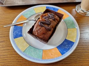 Vegan cake with chocolate crisps at Walsh's Bakery in Clifden