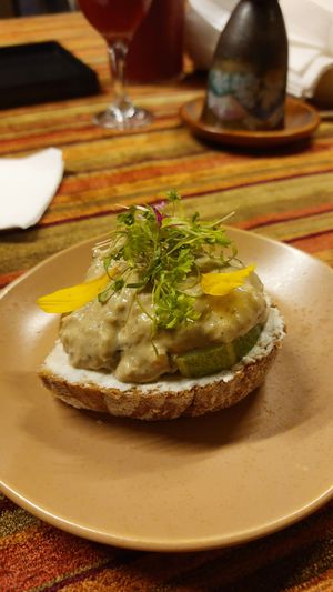 Tuna salad on feta sourdough crostini at Buhay Ermitanyo in Iloilo City