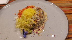 Shiitake ground vegan beef with butter rice at Buhay Ermitanyo in Iloilo City