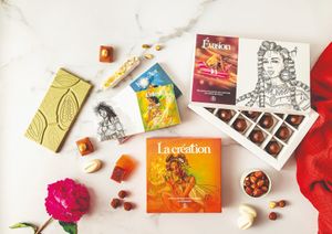 A familly picture with : with chocolate bar with matcha, Evasion, Nougat, Kame'Ava at Végéta'Ly in Tourcoing