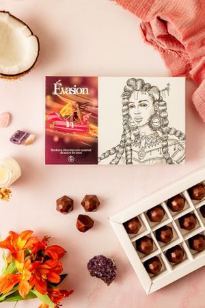 Thought for people who pay attention to their sugar : dark chocolate filled with a coconut sugar caramel.  at Végéta'Ly in Tourcoing