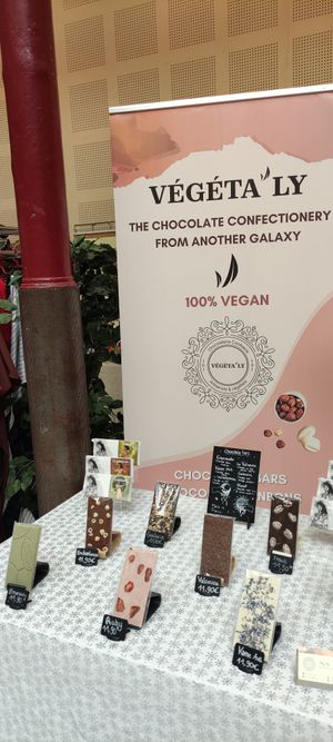 Vegan chocolate choices at Végéta'Ly in Tourcoing