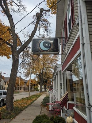 Outside of the restaurant at Moon Water Cafe in Appleton