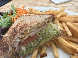 Hummus veggie sandwichh  at Brothers Cafe in San Mateo