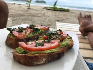 Avocado toast at Luv Burger in Samara