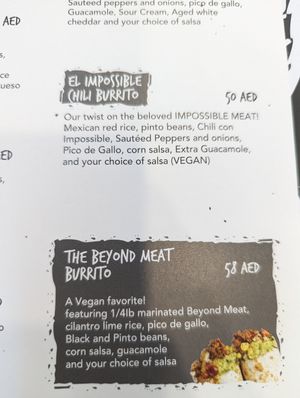 Menu at Burro Blanco - Motor City in Dubai