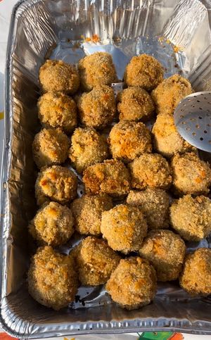 Either potato roquettes, lentil balls or arancini   at Verdi in Montreal