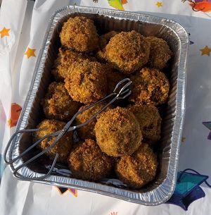 Either potato roquettes, lentil balls or arancini   at Verdi in Montreal