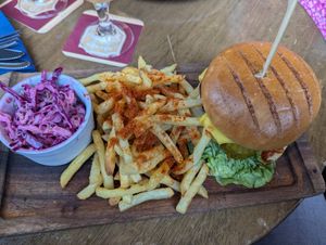 Vegan burger at The House Of Trembling Madness in York