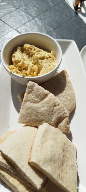 Hummus n pitta at The Greek Arch in Ramsgate