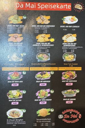 Menu.  at Da Mai in Cologne